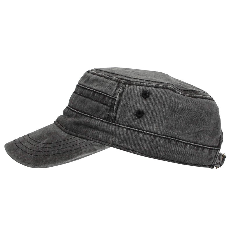 WITHMOONS Cadet Caps Vintage Washed Cotton Army Hat for Unisex KZ40037 (Grey) - Image 3